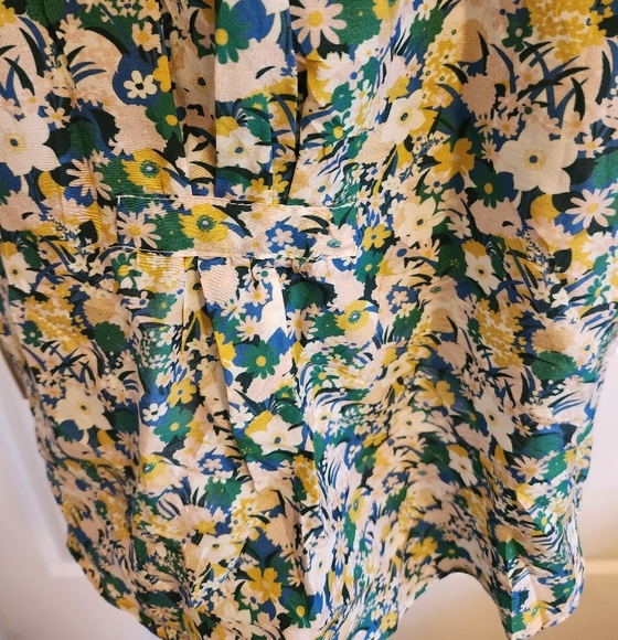 NWT Birds of Paradis by Trovata Short Sleeve Cotton and Silk Blouse Size Large - Picture 8 of 13